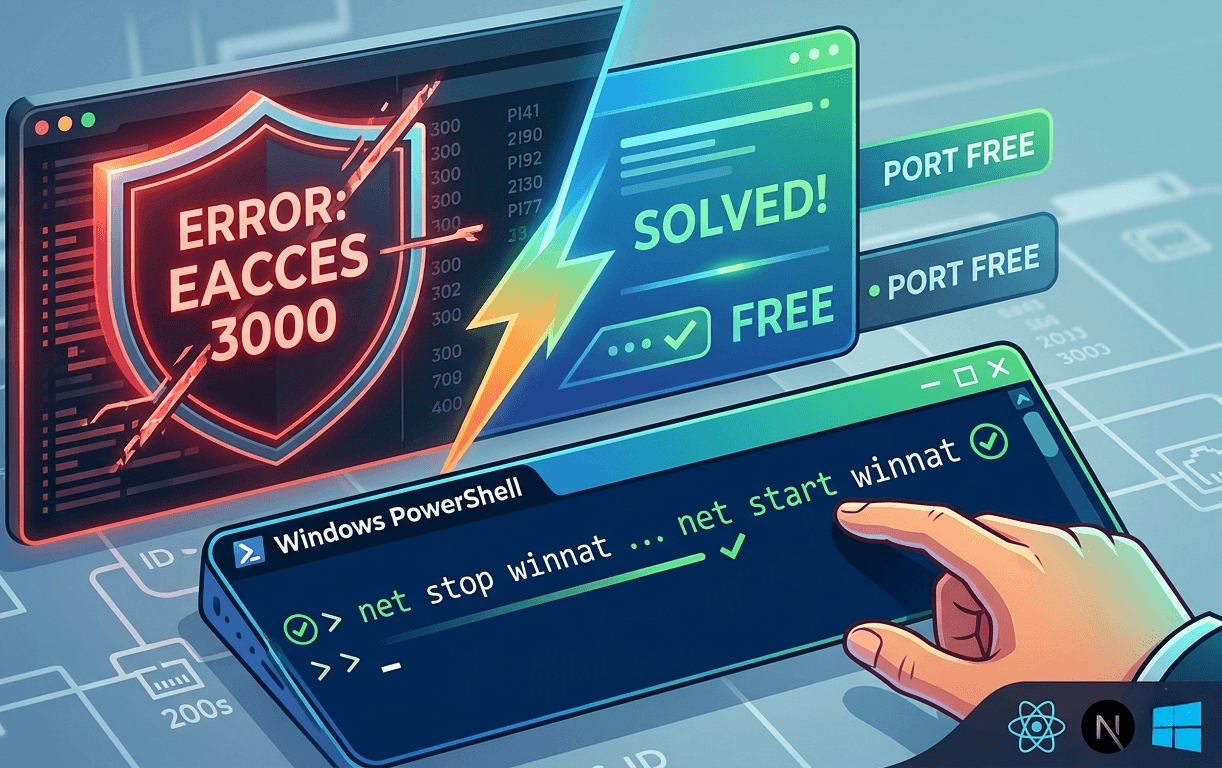 React বা Next.js প্রজেক্ট রান করতে গিয়ে Port 3000 Permission Denied এর সমাধান