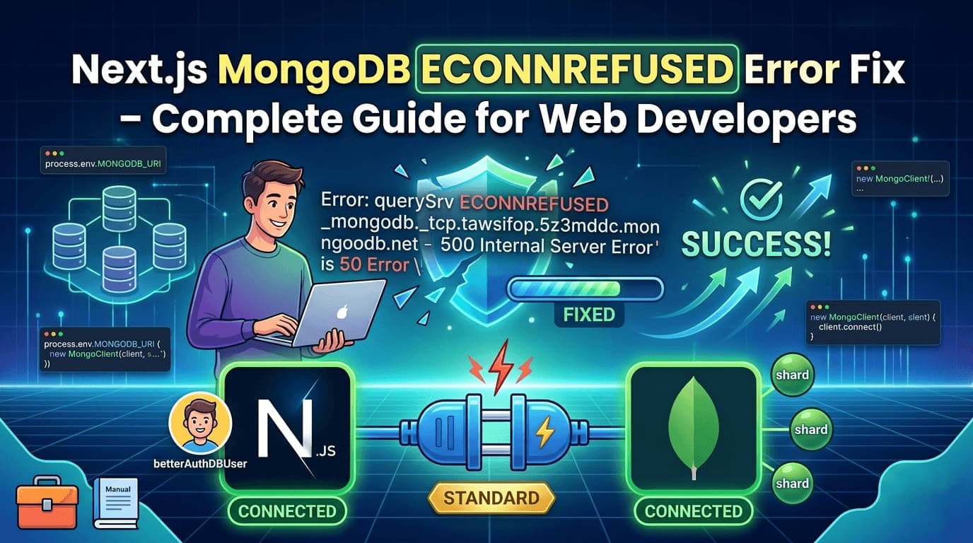 Next.js MongoDB ECONNREFUSED Error Fix – Complete Guide for Web Developers