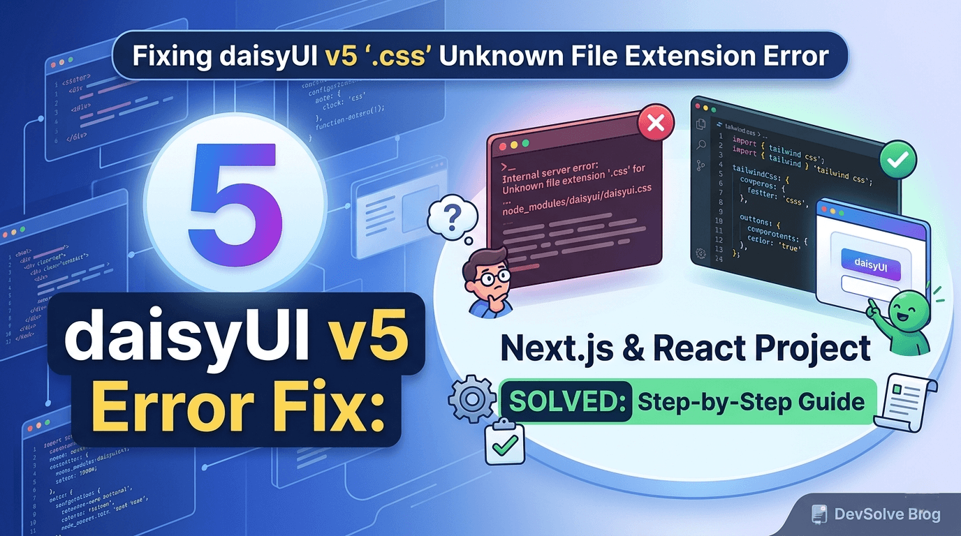 daisyUI v5 ইনস্টল গাইড: Next.js ও React প্রজেক্টে Step-by-Step Setup