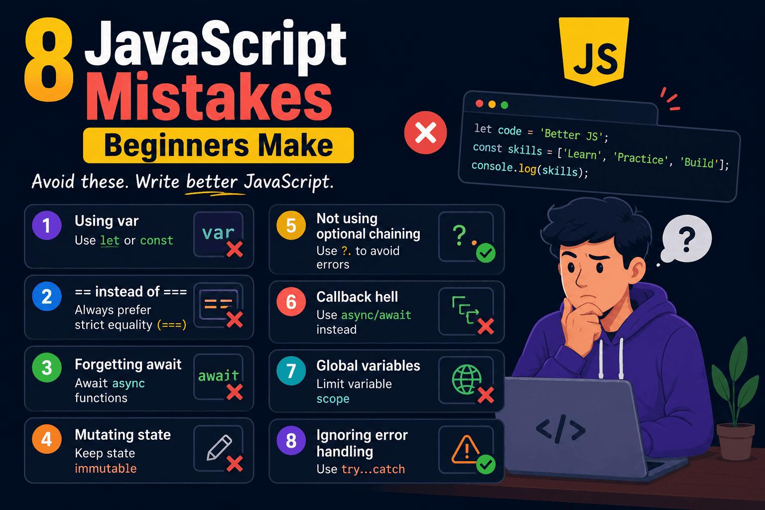 8 JavaScript Mistakes Beginners Make (And How to Fix Them)